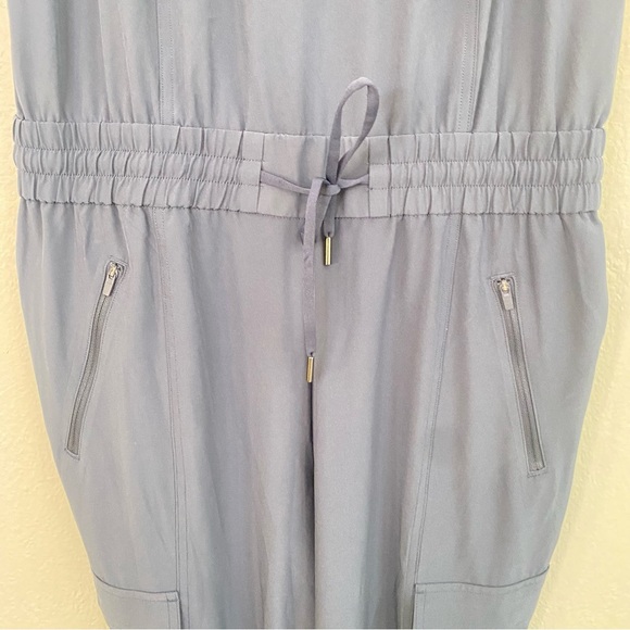 Athleta Unbound Jumpsuit Drawstring Jogger Cargo Pockets Women’s Sz S Blue - Picture 5 of 8
